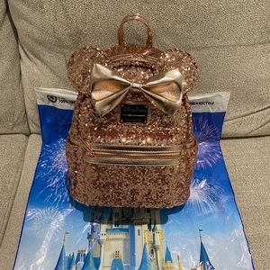 Disney Parks Rose Gold Sequin Backpack